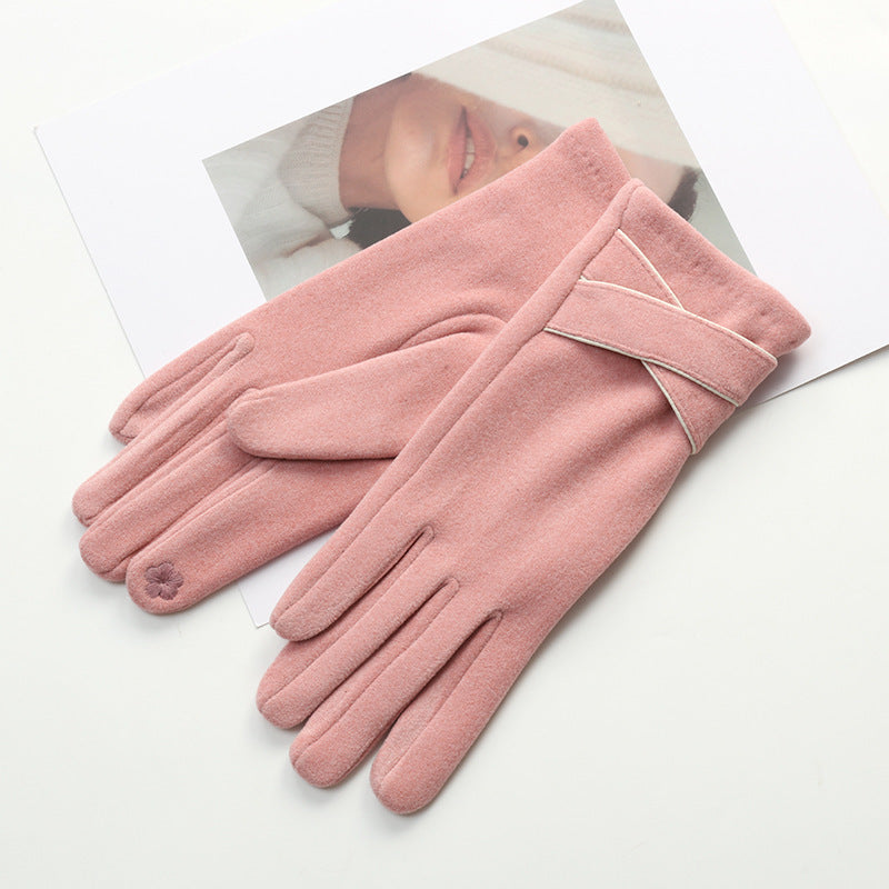 Ivory Velvet Touch Screen Gloves