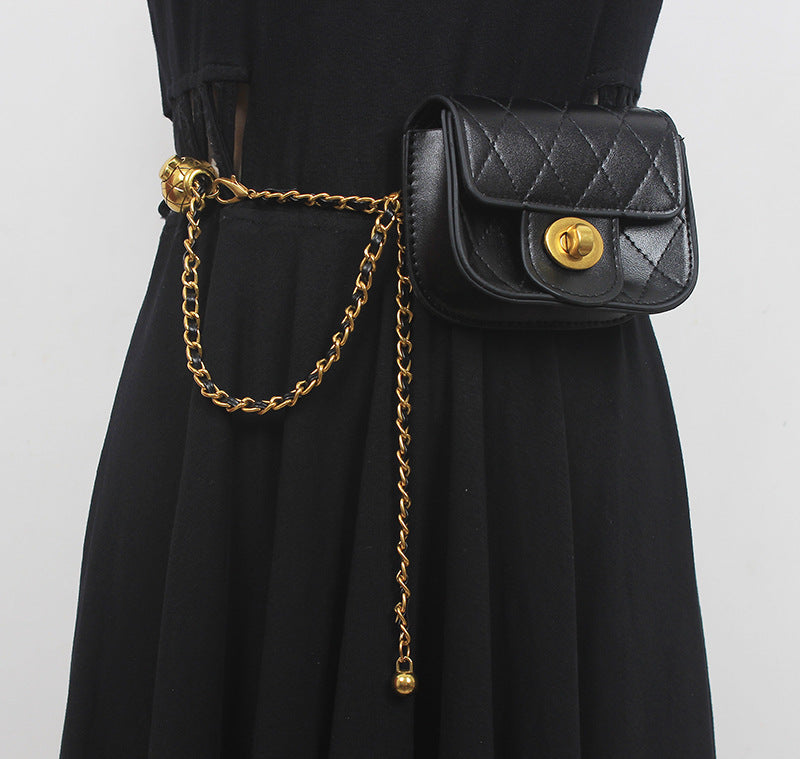 Trendy Fashion Rhombus Chain Lipstick Niche All-match Messenger Bag