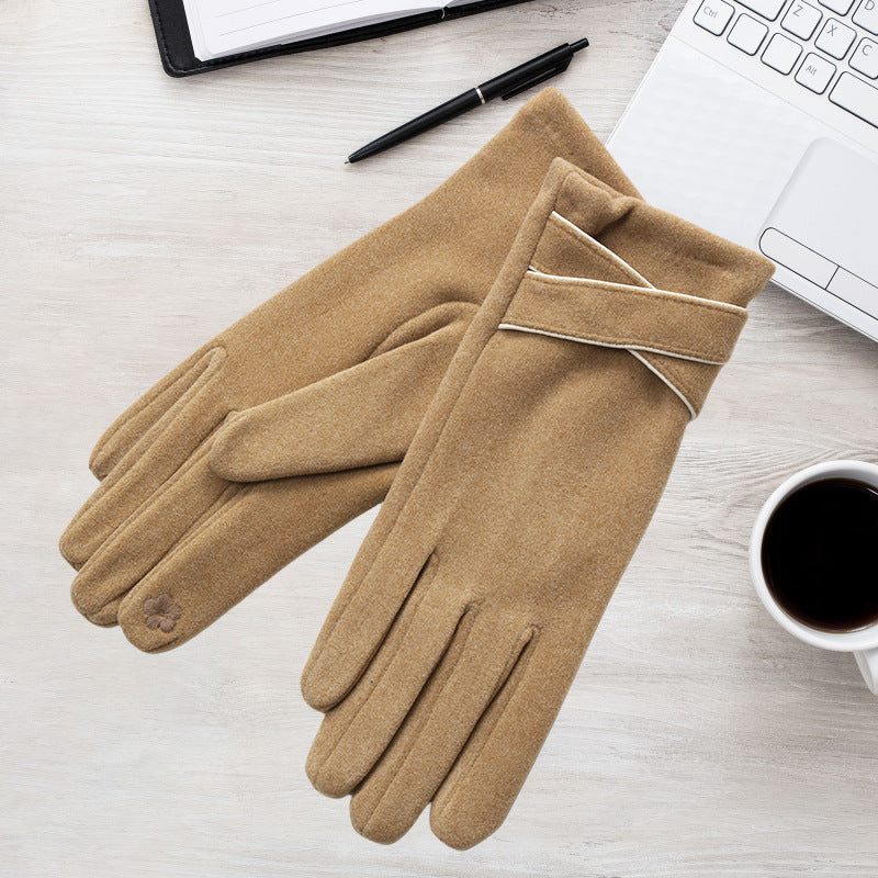 Ivory Velvet Touch Screen Gloves