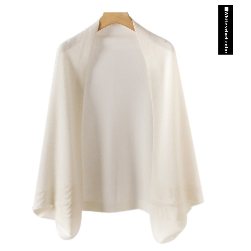 Women's Cashmere Shawl Knitting Cape Dual Purpose Scarf