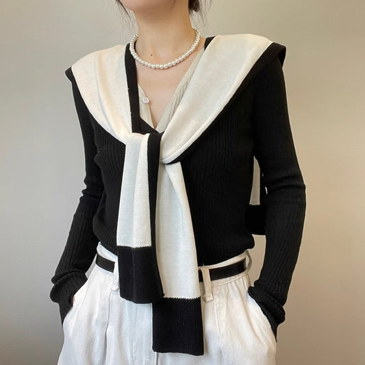 Scarf Matching Shirt Color Matching Classic Style Outer Wear Small Waistcoat