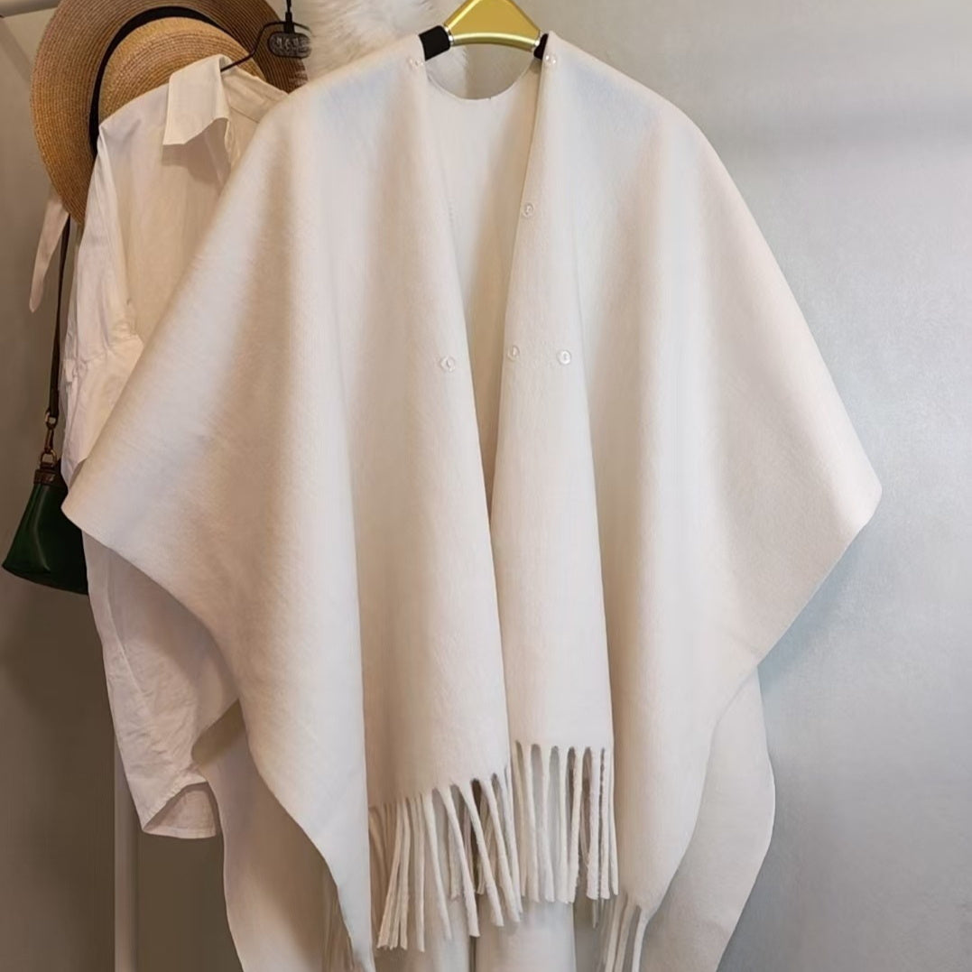 Womens Premium Cashmere Shawl In Solid Color For Extra Warmth