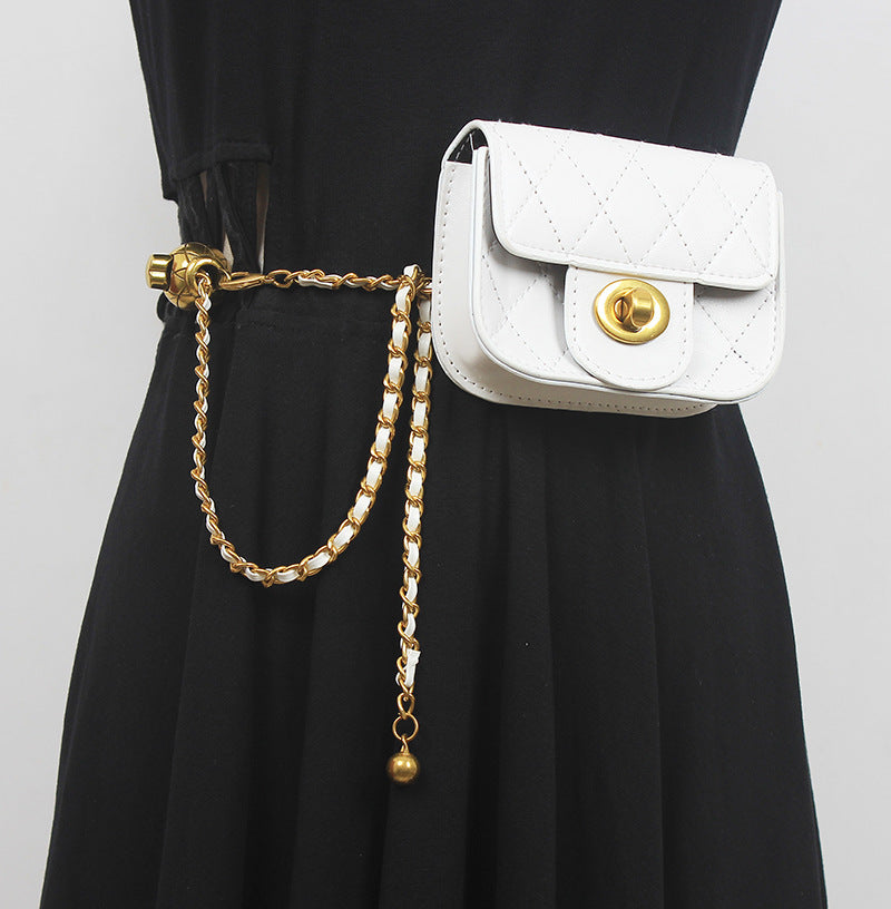 Trendy Fashion Rhombus Chain Lipstick Niche All-match Messenger Bag