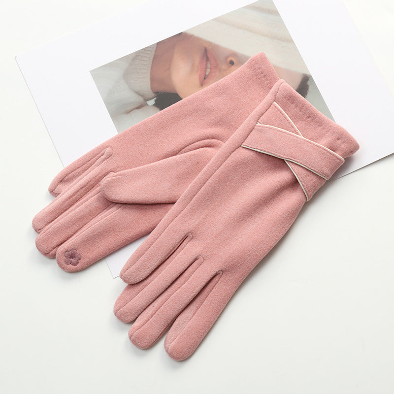 Ivory Velvet Touch Screen Gloves