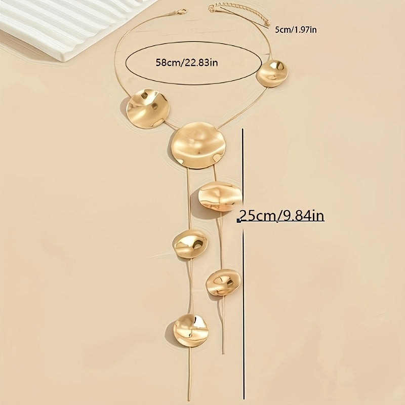 Textured Disc Necklace Designer Accessory