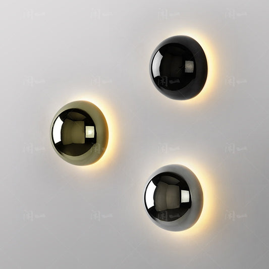 Modern Minimalist Circular Wall Sconce, Backlit Metal Moon Lamp, Eclipse Interior Wall Light, Nordic Decorative Sconce, Luxury Hallway Lighting, Indirect Ambient Wall Lamp