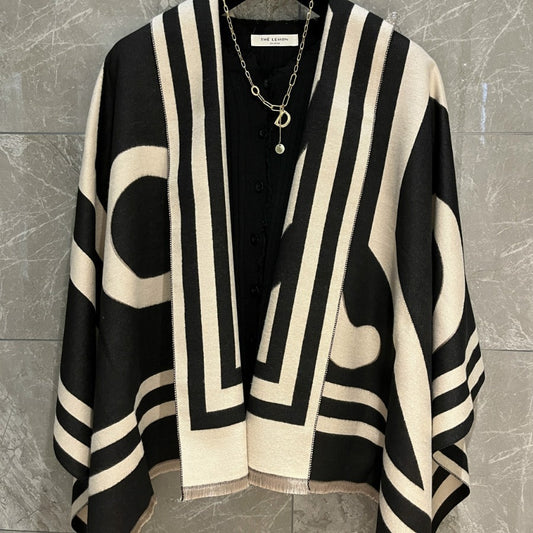 It Looks Good When You Hang It Casually, High-end Feeling, Full Of Black Shawl For Women