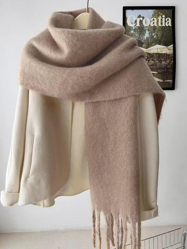 Women's Wool-like Autumn And Winter Solid Color Comfortable Scarf High Quality