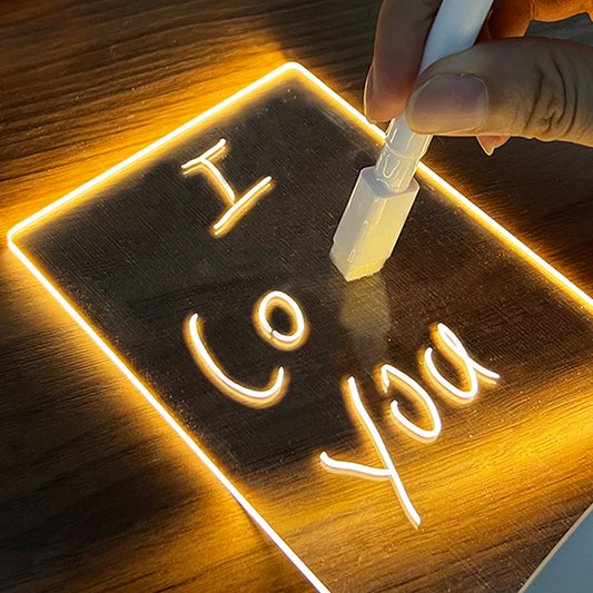 Creative LED Note Board Night Light | Personalized Message Lamp | Aesthetic Acrylic Desktop Memo Board | 2026 Home Decor | Unique Gift for Her & Him