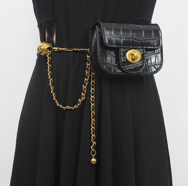 Trendy Fashion Rhombus Chain Lipstick Niche All-match Messenger Bag