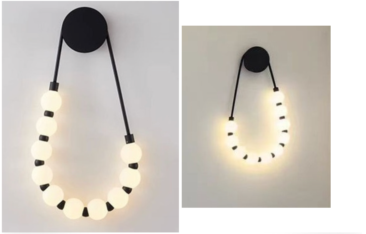 Luxury Pearl Necklace Wall Lamp, Creative High-End Sconce, Modern Nordic Ball Wall Light, Aesthetic Decorative Lighting, Minimalist Glass Globe Sconce, Artistic Bedroom Light