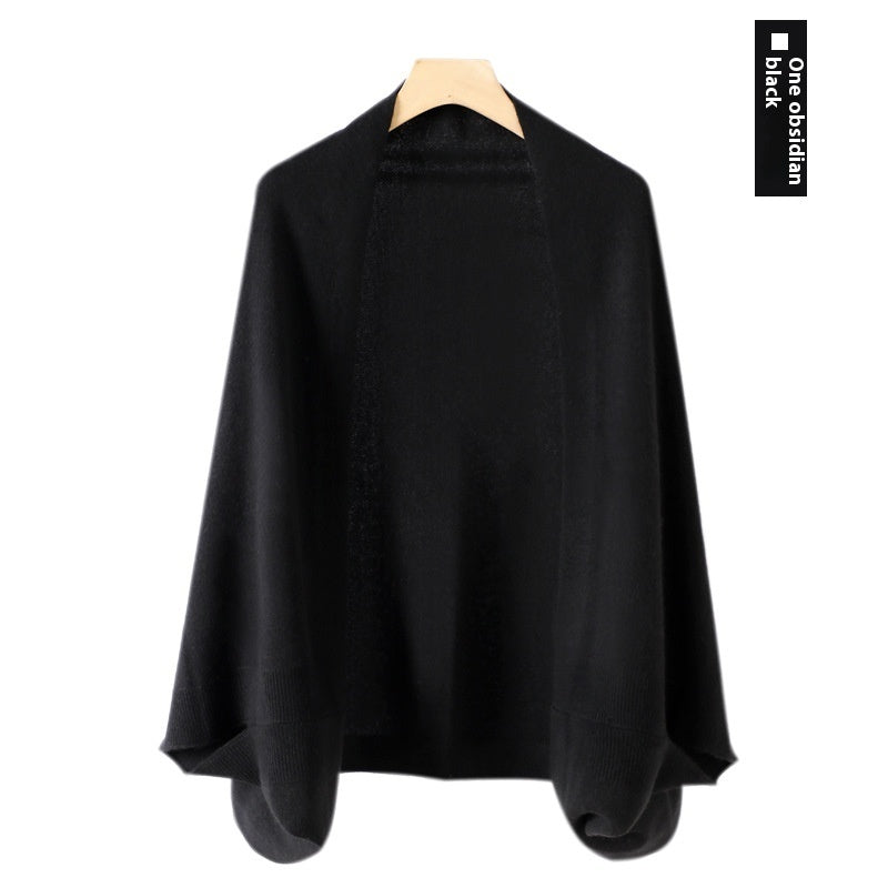 Women's Cashmere Shawl Knitting Cape Dual Purpose Scarf