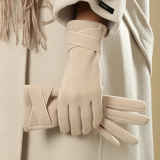 Ivory Velvet Touch Screen Gloves