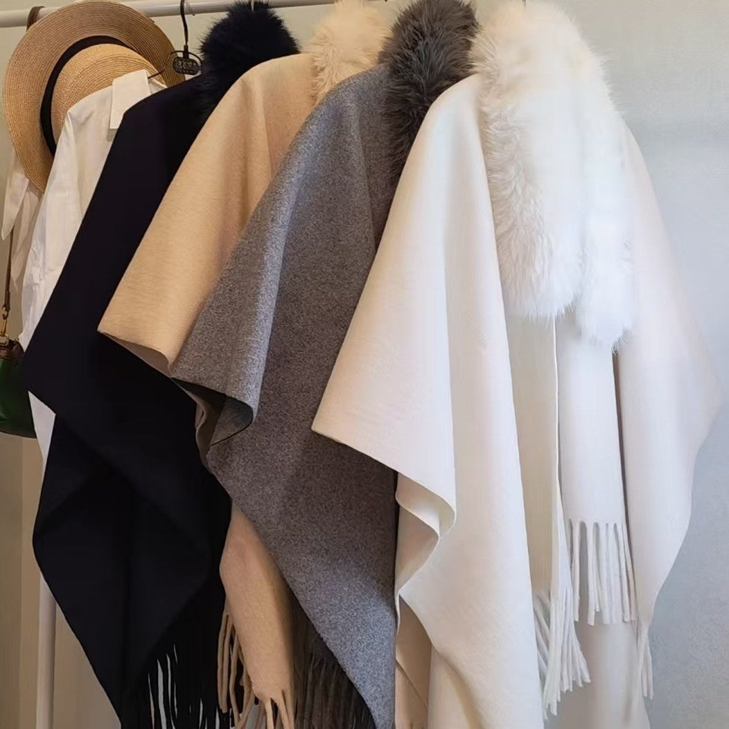 Womens Premium Cashmere Shawl In Solid Color For Extra Warmth