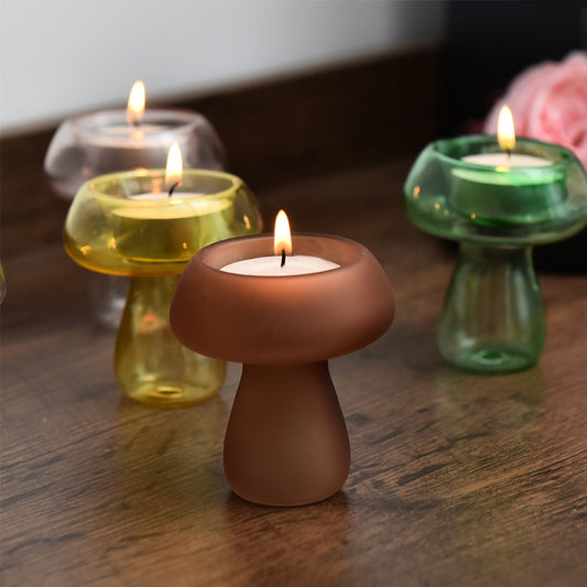 Minimalist Ceramic Mushroom Candle Holder, Modern Toadstool Tealight Stand, Aesthetic Forest Decor, Cute Mushroom Taper Holder, Handmade Ceramic Home Ornament