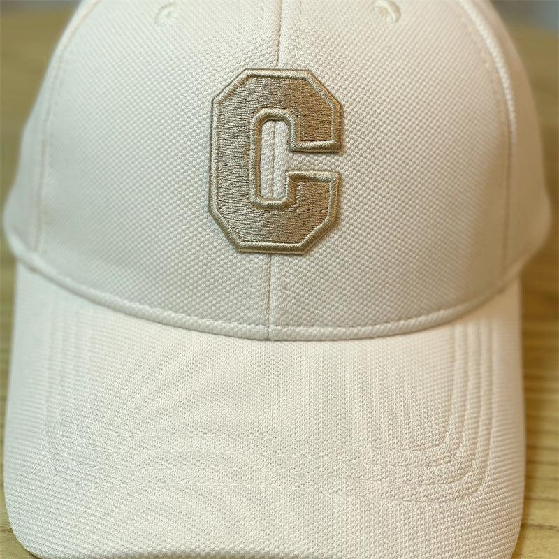 Embroidery C Letters Show Face Small Duck Tongue Cap