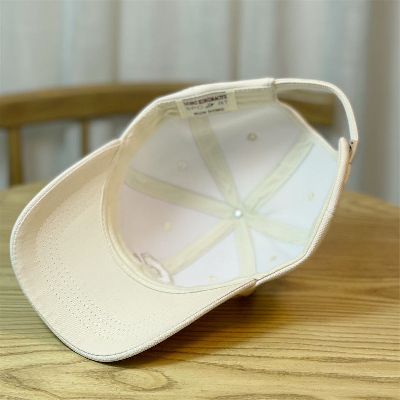 Embroidery C Letters Show Face Small Duck Tongue Cap