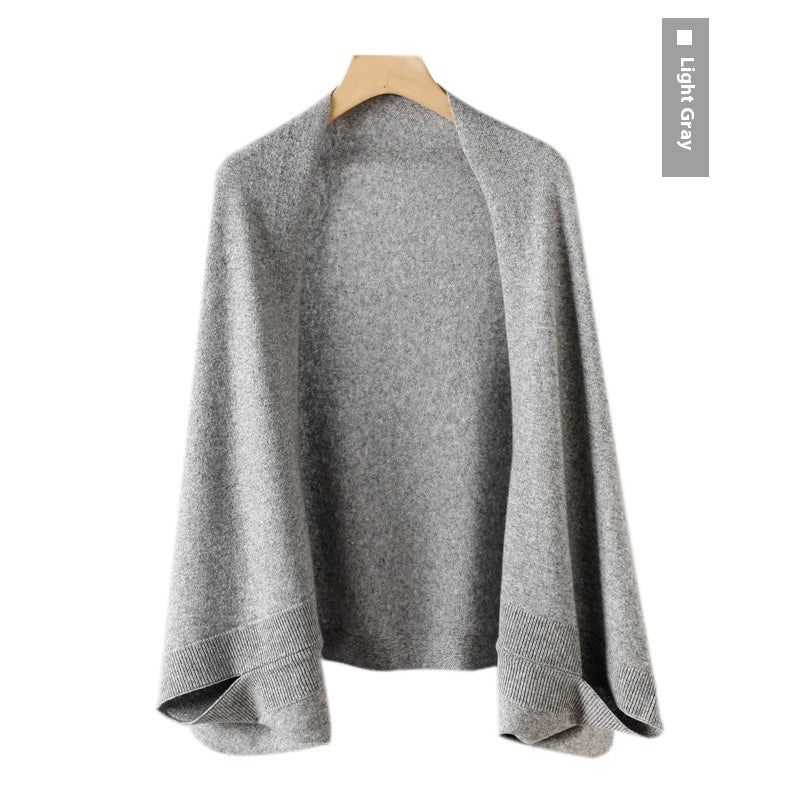 Women's Cashmere Shawl Knitting Cape Dual Purpose Scarf