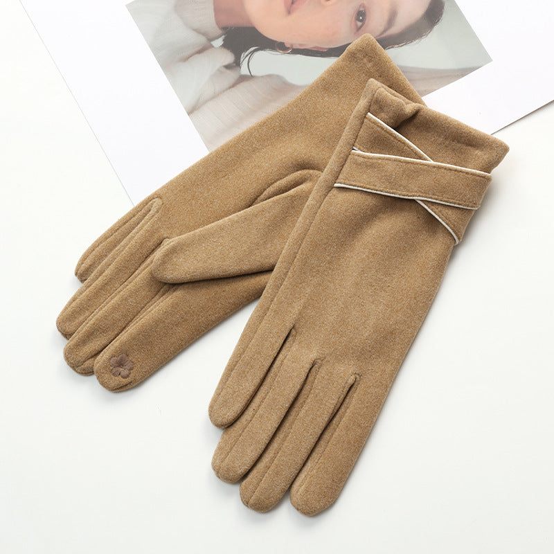 Ivory Velvet Touch Screen Gloves