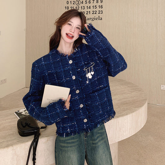 Midnight Tweed Tassel Jacket